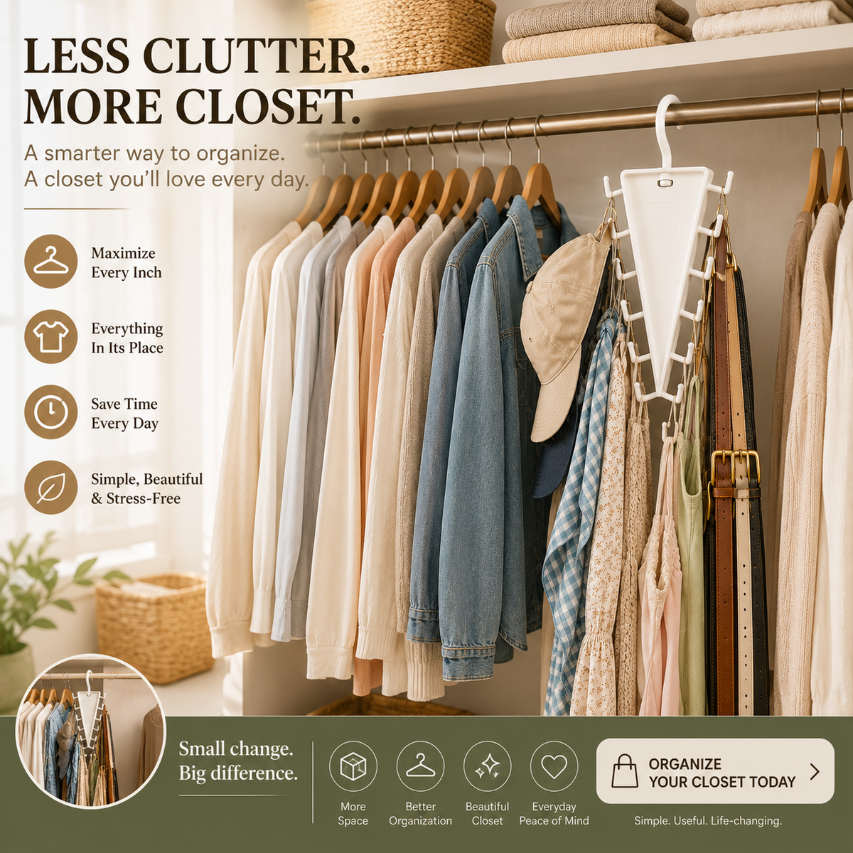 β³ FINAL 24 HOURS Β· 50% OFFπ 12-Hook Rotating Closet Organizer β Make Room Fast