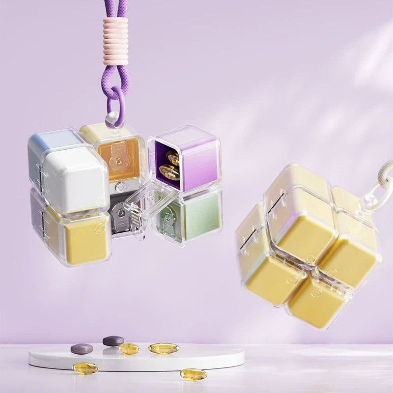 ⏳ FINAL 24 HOURS · 50% OFF💊 8-Compartment Cube Pill Organizer – Unfold And Find It Fast