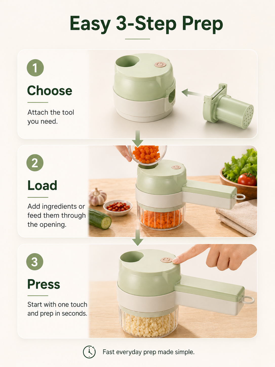 ⏳ FINAL 24 HOURS · 50% OFF 4-in-1 Cordless Electric Vegetable Chopper