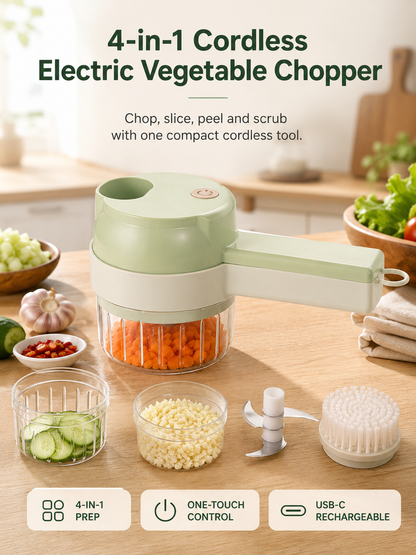 ⏳ FINAL 24 HOURS · 50% OFF 4-in-1 Cordless Electric Vegetable Chopper