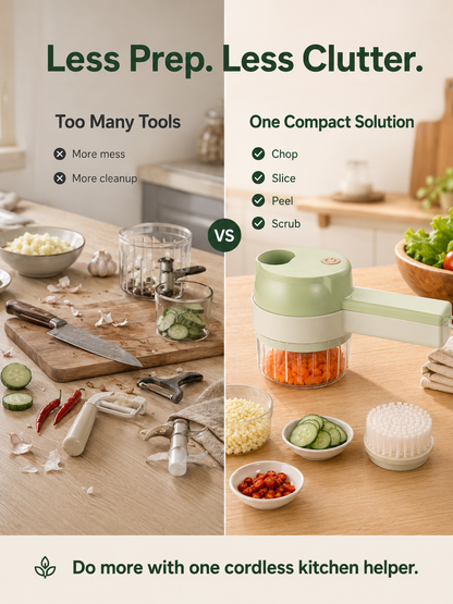 ⏳ FINAL 24 HOURS · 50% OFF 4-in-1 Cordless Electric Vegetable Chopper
