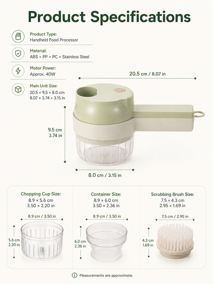 ⏳ FINAL 24 HOURS · 50% OFF 4-in-1 Cordless Electric Vegetable Chopper