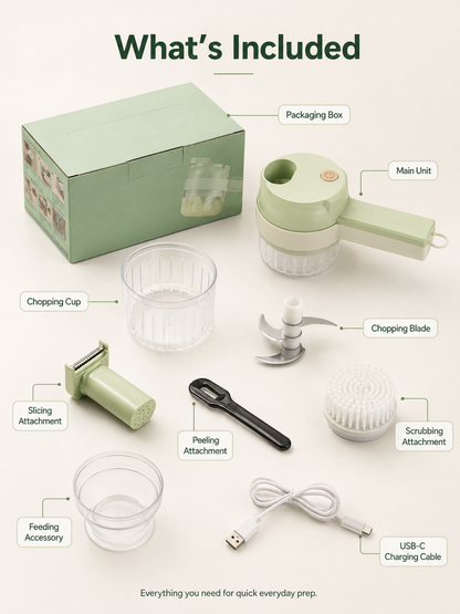 ⏳ FINAL 24 HOURS · 50% OFF 4-in-1 Cordless Electric Vegetable Chopper