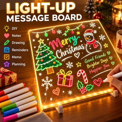 Dropavira® Creative Rewritable Acrylic LED Message Board 🎨 (set come with 7 Pens) upsell
