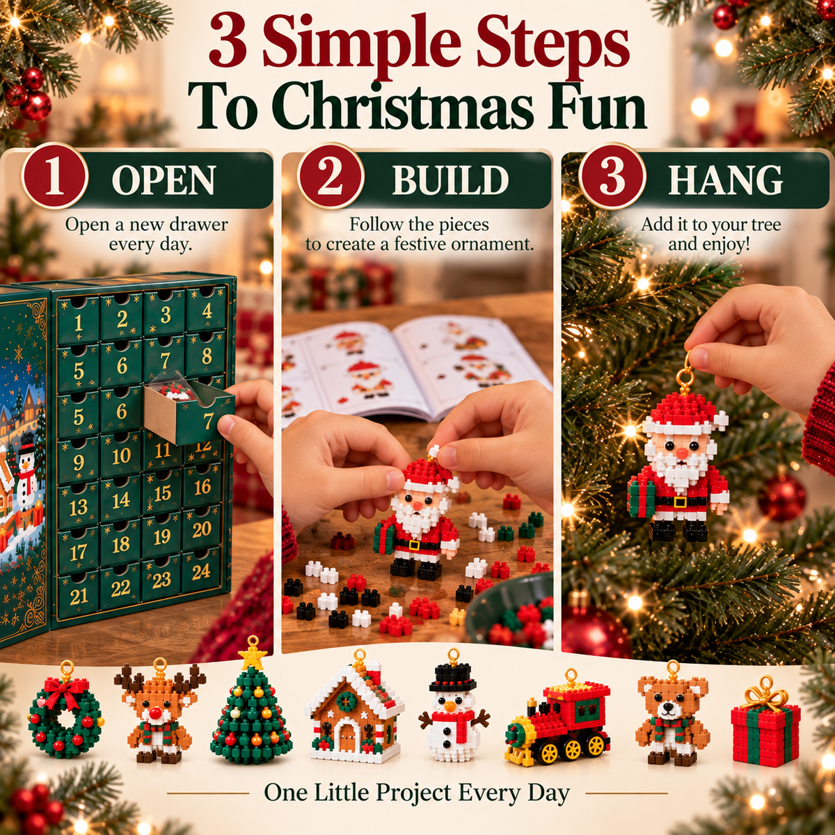 🎅 Christmas Countdown Brick Building Advent Calendar For Families