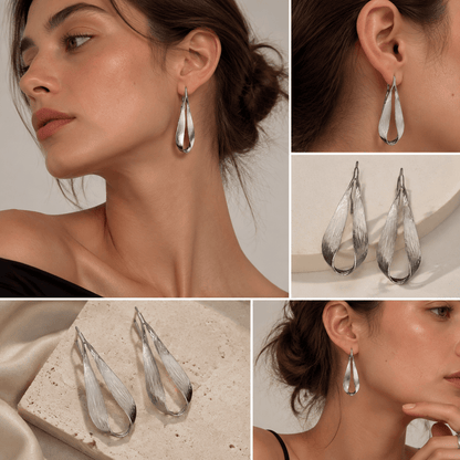Sculpted Teardrop Statement Earrings