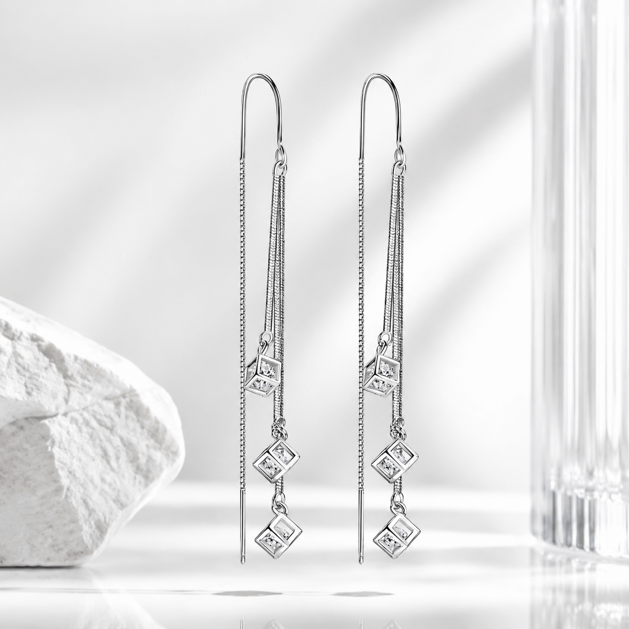 Nova Geometric Chain Drop Earrings