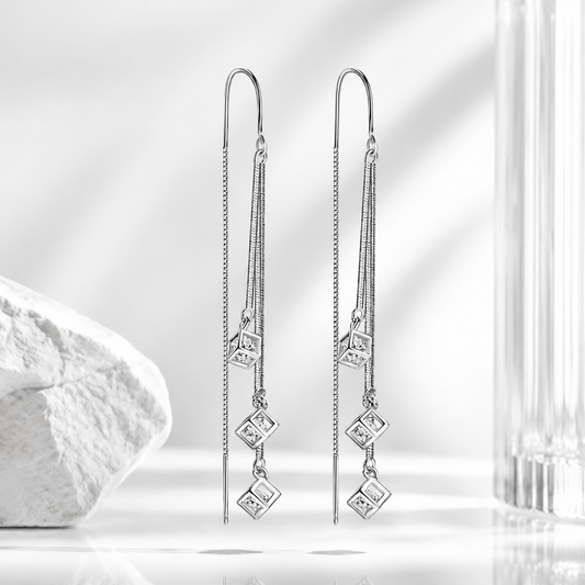 Nova Geometric Chain Drop Earrings