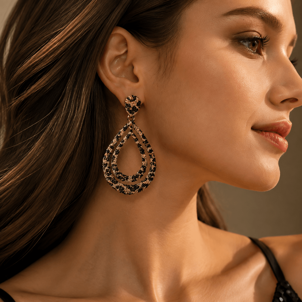 Leona Leopard Teardrop Earrings