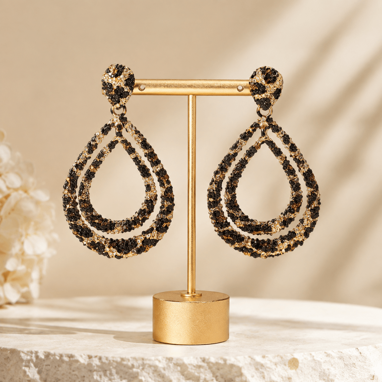Leona Leopard Teardrop Earrings