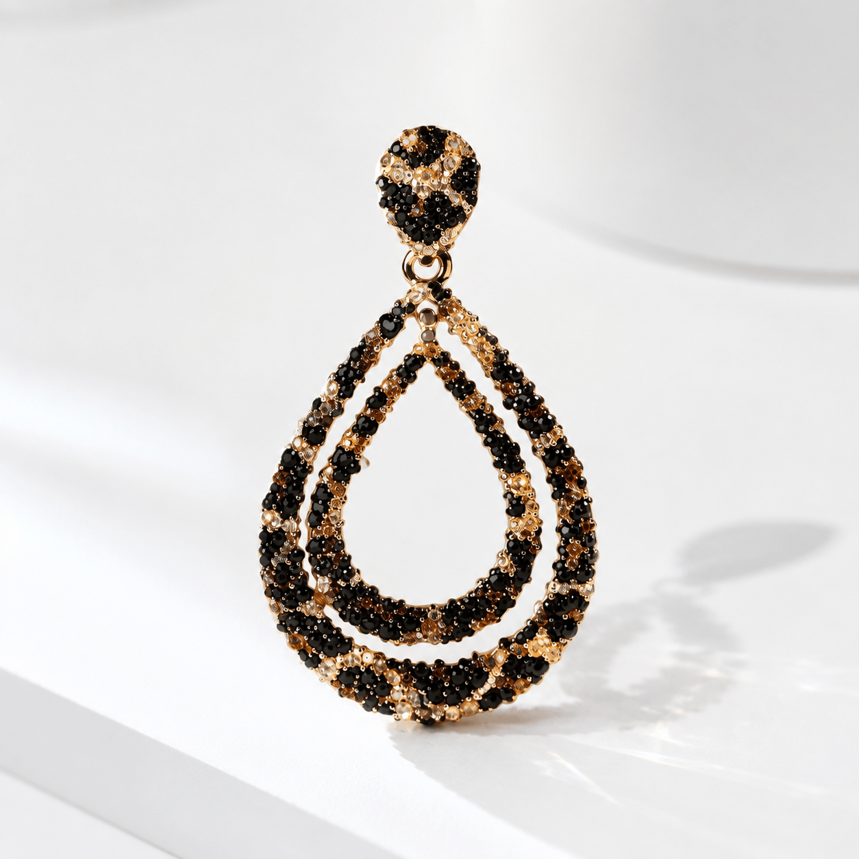 Leona Leopard Teardrop Earrings