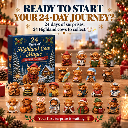 🐮 24 Days Highland Cow Advent Calendar With 24 Mini Surprises