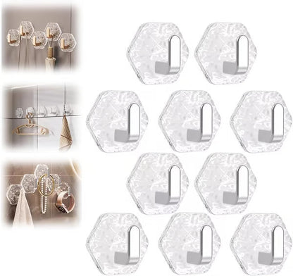 Hexagonal Ripple Heavy Duty Hooks for Bathroom, Kitchen & Household Organization