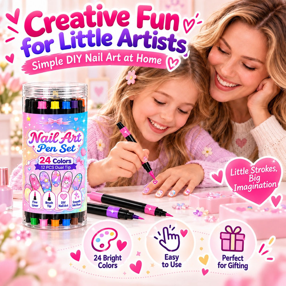 💅 LIMITED‑TIME 50% OFF! 💥 24 Colors Dual Ended Nail Art Pens Set – Creative, Salon‑Quality, Easy DIY ✨