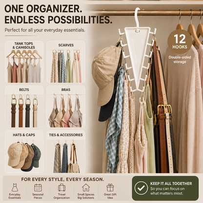 ⏳ FINAL 24 HOURS · 50% OFF👚 12-Hook Rotating Closet Organizer – Make Room Fast