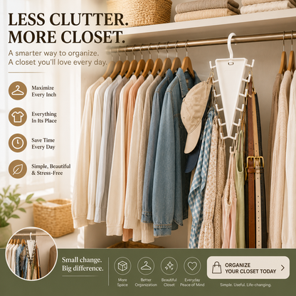 ⏳ FINAL 24 HOURS · 50% OFF👚 12-Hook Rotating Closet Organizer – Make Room Fast
