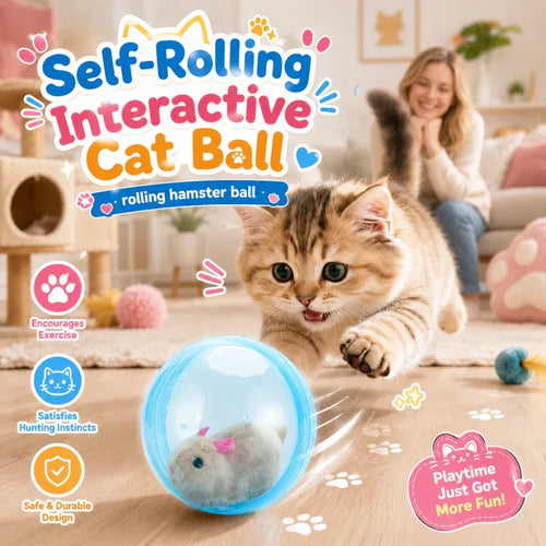 🔥💓LAST DAY 50% OFF ✨ Self-Rolling Interactive Cat Ball