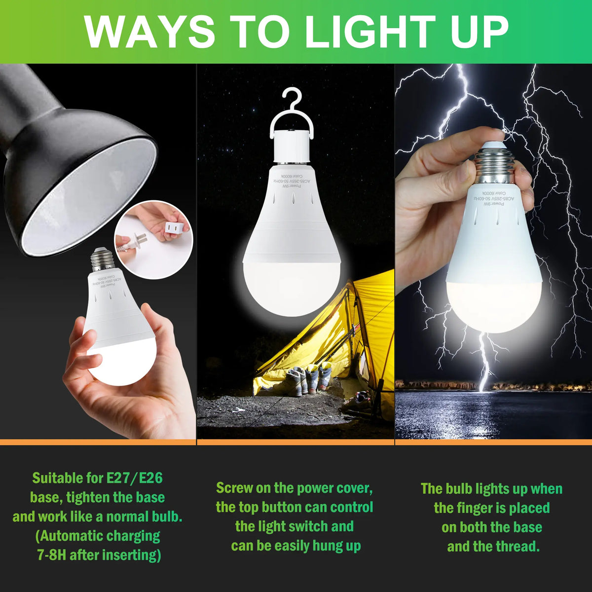💡Rechargeable Emergency Light Bulbs – Stay Lit During Outages