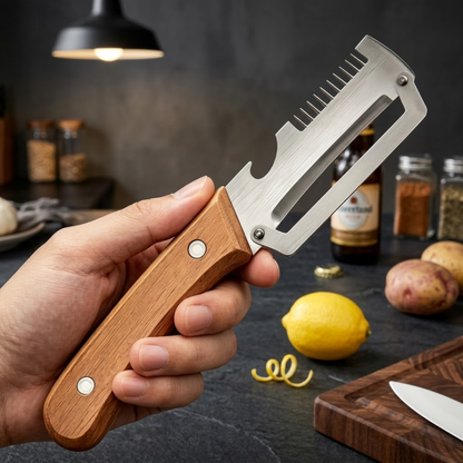 ⏳ FINAL 24 HOURS · 75% OFF ✨3-in-1 Stainless Steel Vegetable Peeler with Wooden Handle & Bottle Opener UPSELL