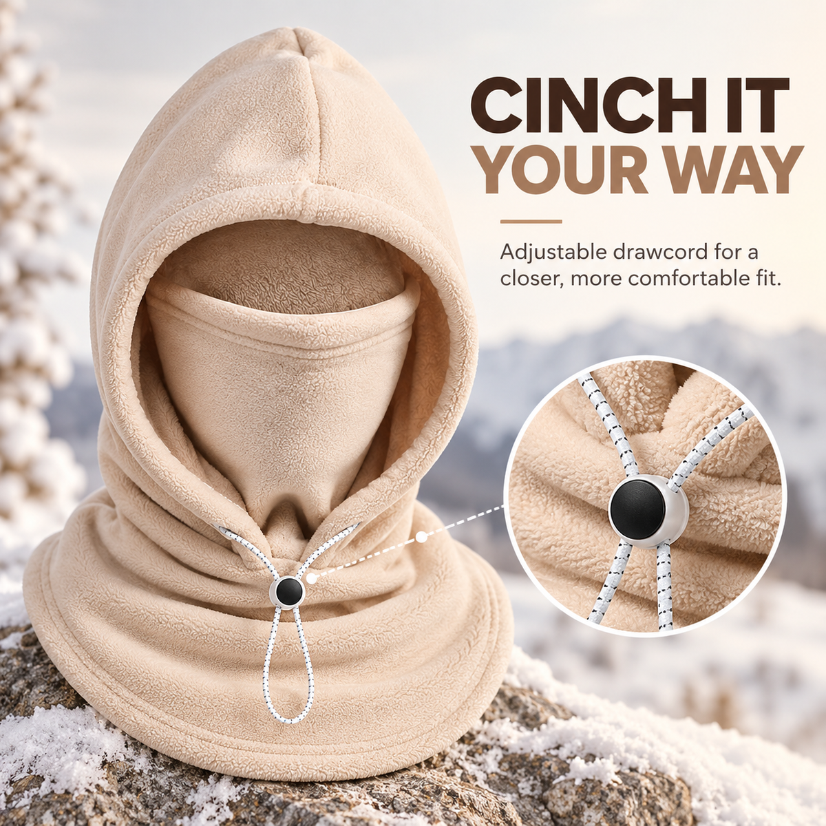 ❄️3-in-1 Winter Fleece Balaclava Hood - 🧣Warm Face, Ear & Neck Cover