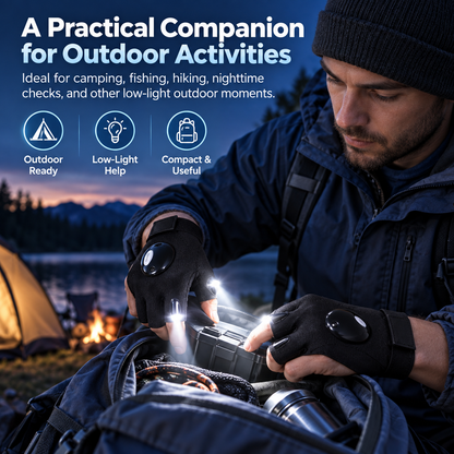 Dropavira® Wearable Finger Torches – Illuminated Gloves for Angling, Camping, DIY & Night Adventures