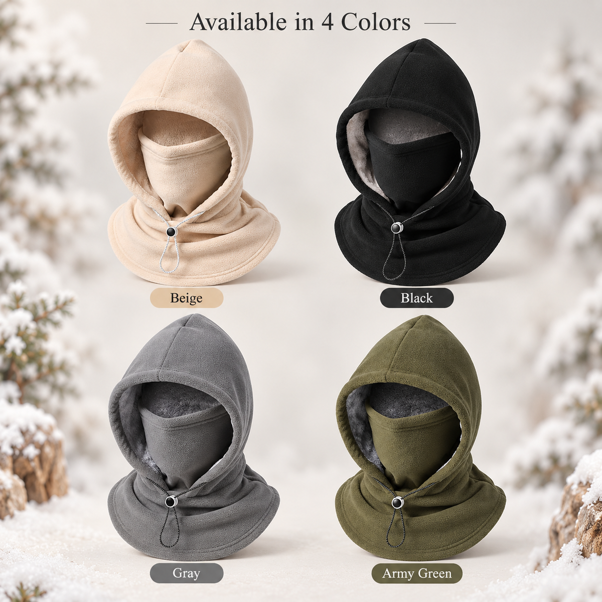 ❄️3-in-1 Winter Fleece Balaclava Hood - 🧣Warm Face, Ear & Neck Cover