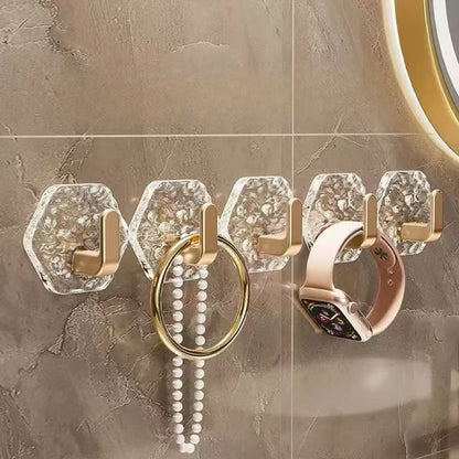 Hexagonal Ripple Heavy Duty Hooks for Bathroom, Kitchen & Household Organization
