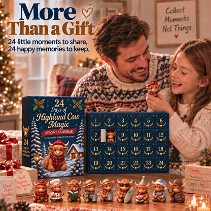 🐮 24 Days Highland Cow Advent Calendar With 24 Mini Surprises