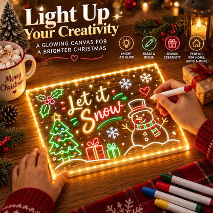 Dropavira® Creative Rewritable Acrylic LED Message Board 🎨 (set come with 7 Pens) upsell