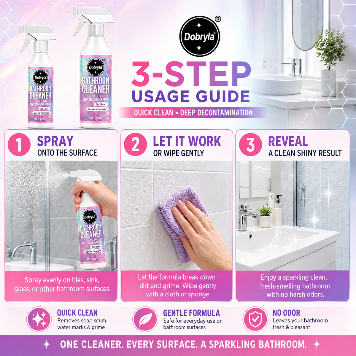 ⏳ FINAL 24 HOURS · 50% OFF🍄 Mold & Grime Gone Fast – Powerful Bathroom Cleaning Spray