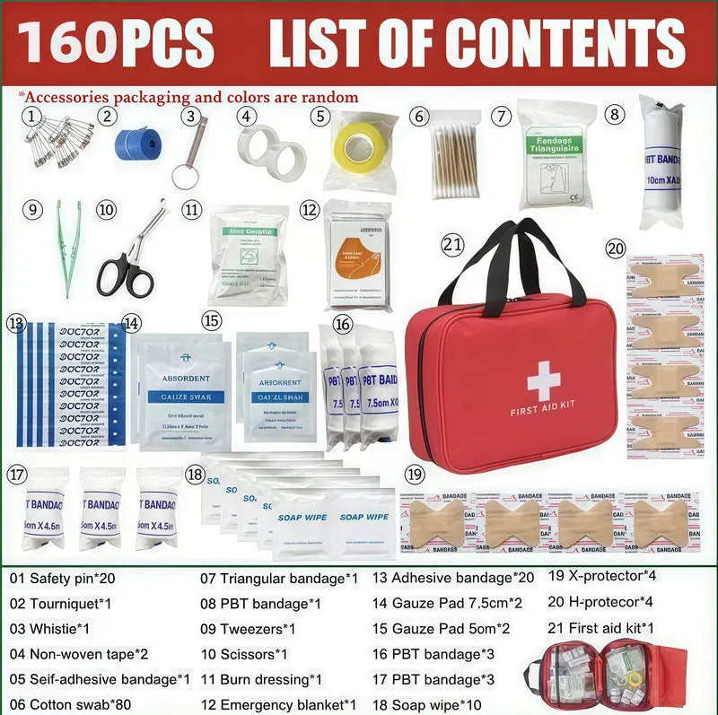 ⏳ FINAL 24 HOURS · 50% OFF🩹 160-Piece Portable First Aid Kit – Everyday Essentials Ready To Go