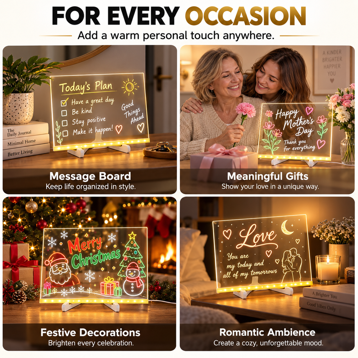 Dropavira® Creative Rewritable Acrylic LED Message Board 🎨 (set come with 7 Pens) upsell