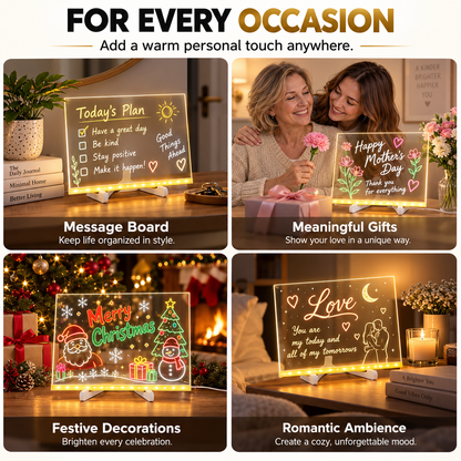 Dropavira® Creative Rewritable Acrylic LED Message Board 🎨 (set come with 7 Pens) upsell