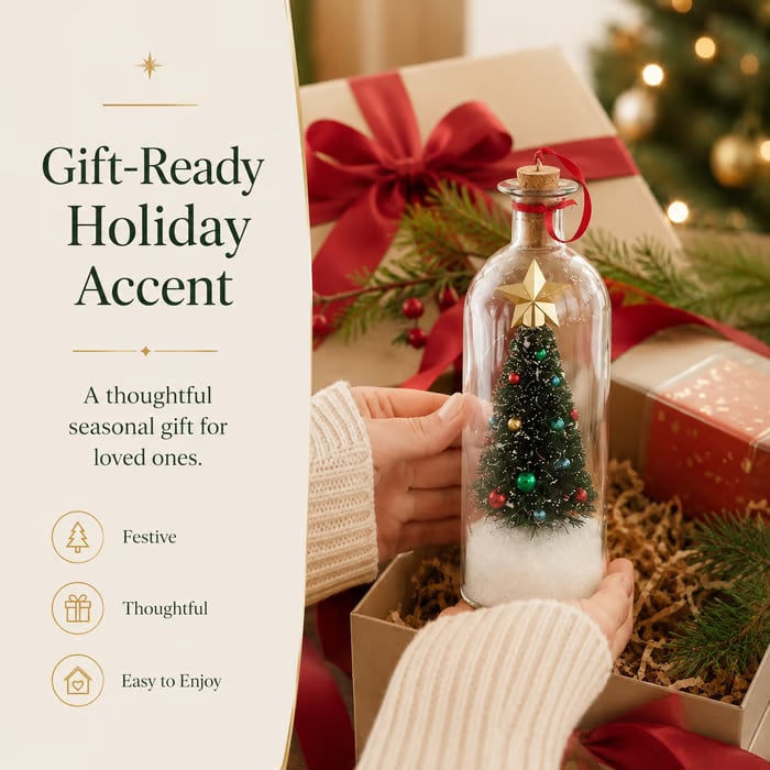 🎙️ Recordable Christmas Tree Bottle – 30-Second Voice Message