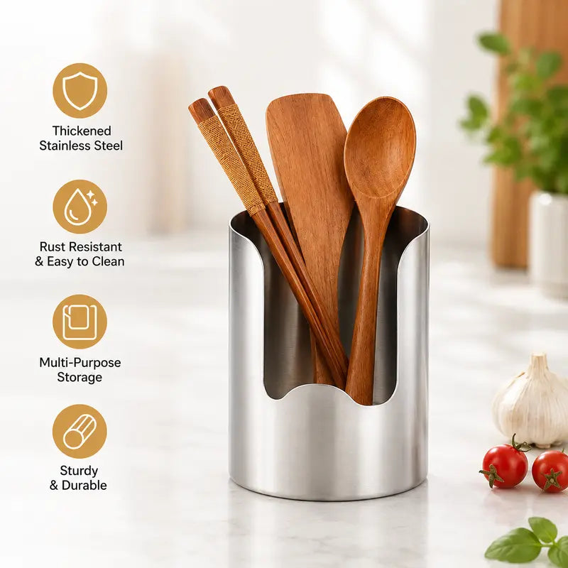 ✨LAST DAY 70% OFF ✨Thickened Stainless Steel Utensil Organizer, Rust Resistant Easy to Clean