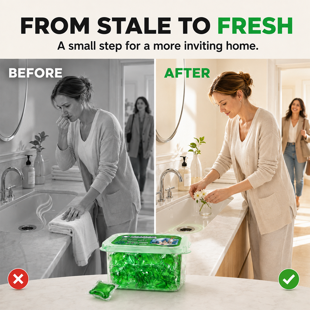 ⏳ FINAL 24 HOURS · 50% OFF💧 Drain Deodorizer Capsules – Drop In For Fresher Drains