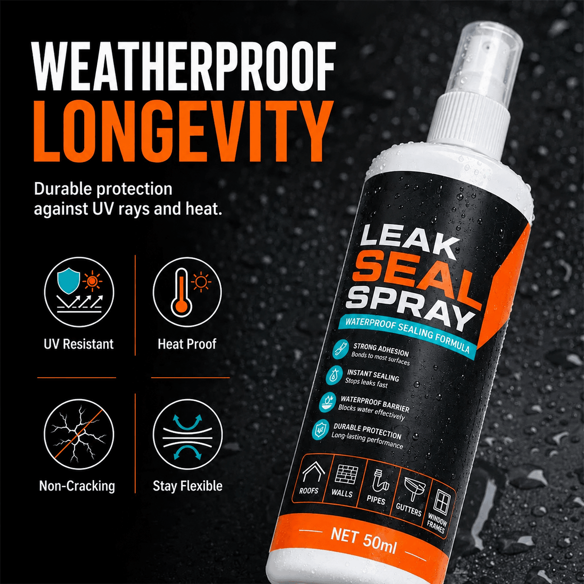 ⏳ FINAL 24 HOURS · 50% OFF💧 Leak Repair Sealing Spray – Cover Small Cracks Without Mixing