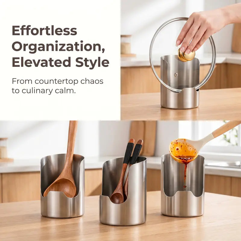 ✨LAST DAY 70% OFF ✨Thickened Stainless Steel Utensil Organizer, Rust Resistant Easy to Clean