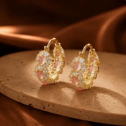 Astra Cat's Eye Gold Earrings