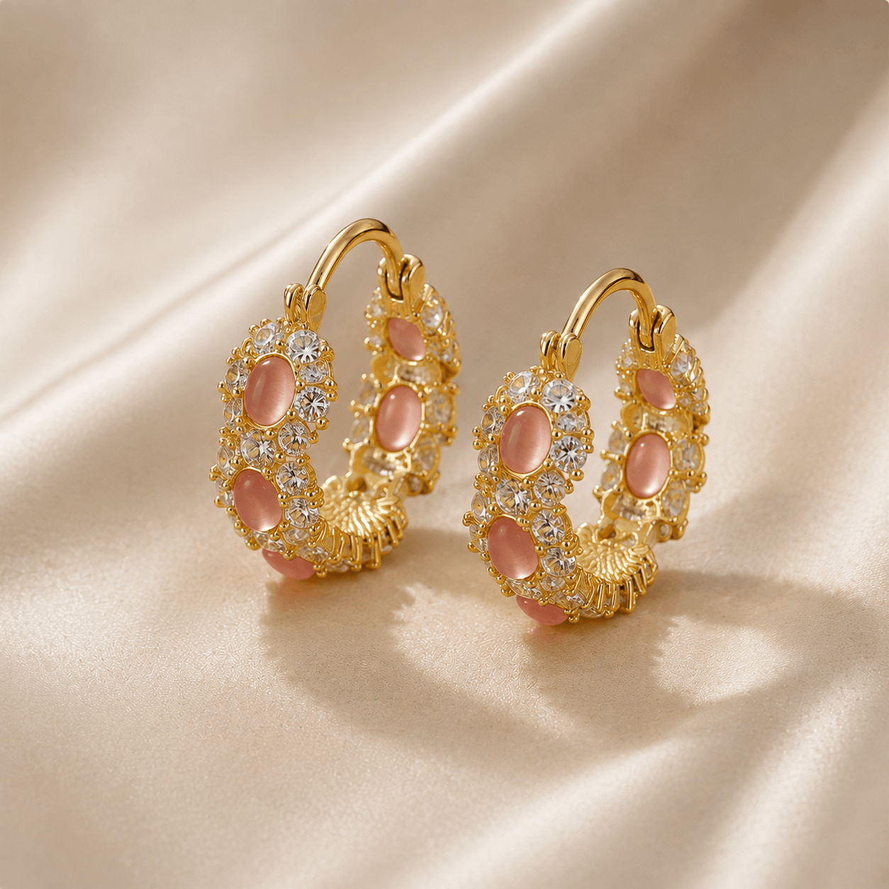 Astra Cat's Eye Gold Earrings