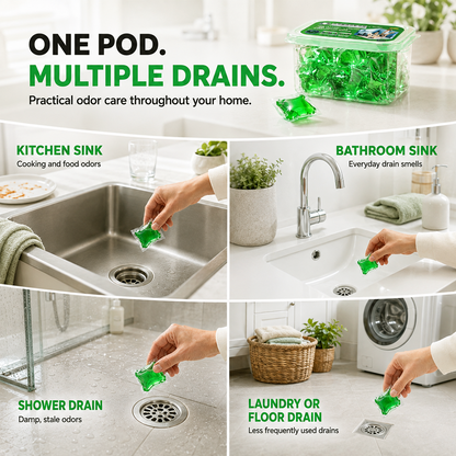 ⏳ FINAL 24 HOURS · 50% OFF💧 Drain Deodorizer Capsules – Drop In For Fresher Drains