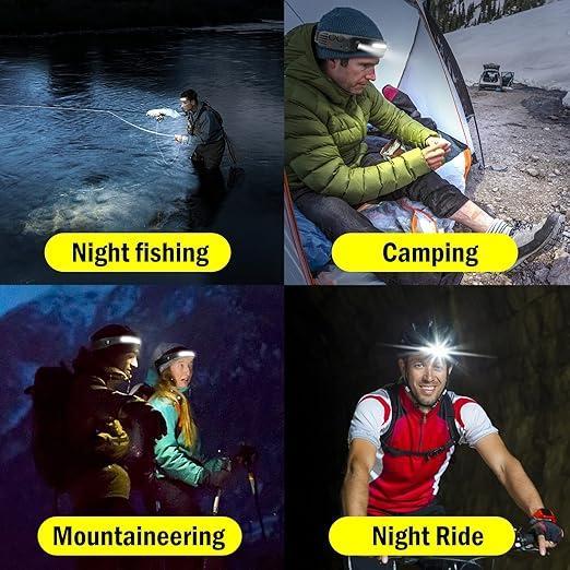 💡 Rechargeable LED Headlamp with 230° Wide Beam & Motion Sensor