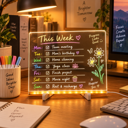 Dropavira® Creative Rewritable Acrylic LED Message Board 🎨 (set come with 7 Pens) upsell
