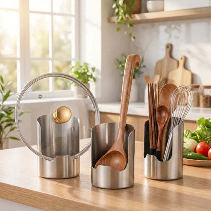 ✨LAST DAY 70% OFF ✨Thickened Stainless Steel Utensil Organizer, Rust Resistant Easy to Clean