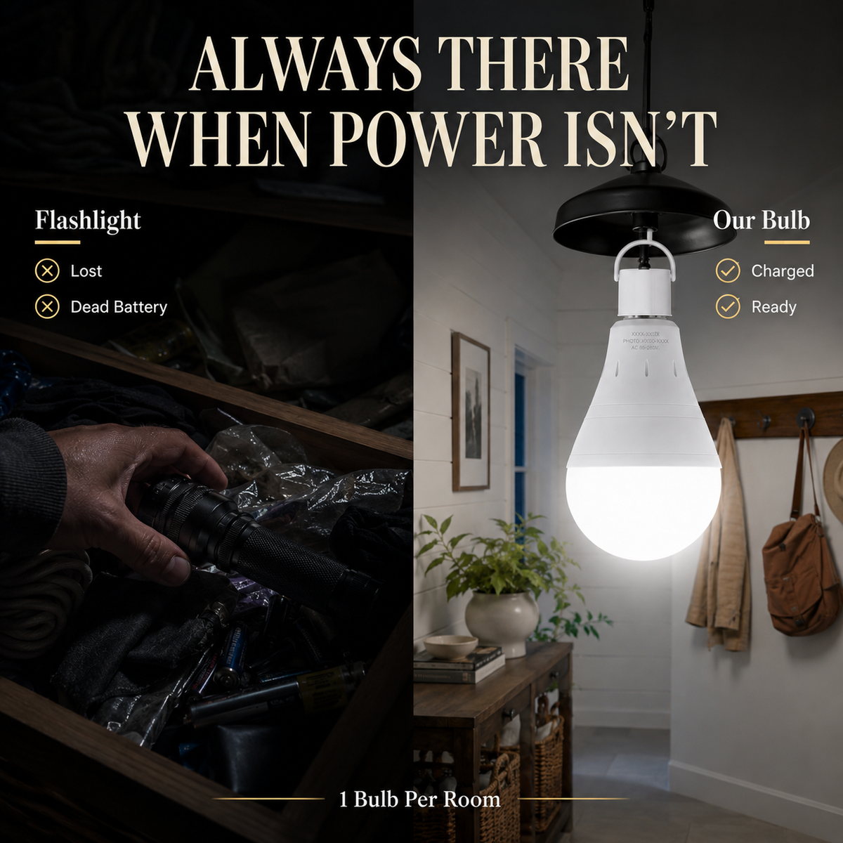 💡Rechargeable Emergency Light Bulbs – Stay Lit During Outages