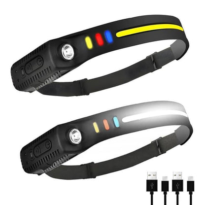 💡 Rechargeable LED Headlamp with 230° Wide Beam & Motion Sensor