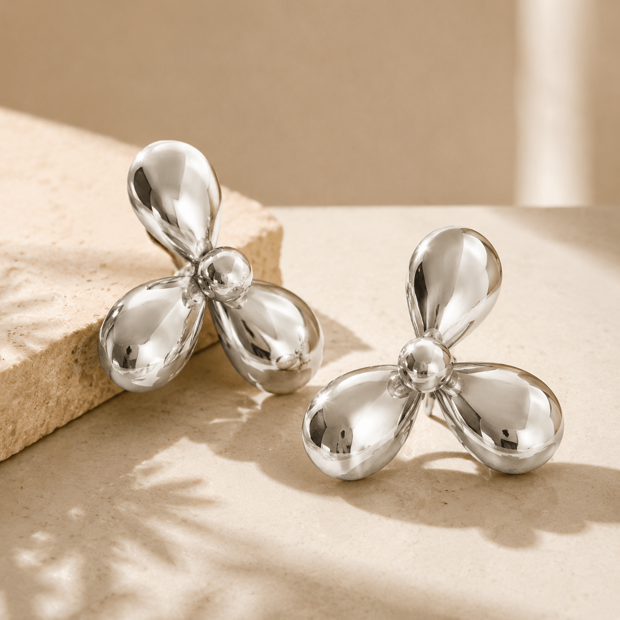 Luna Sculptural Petal Earrings