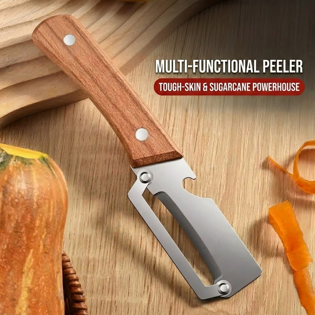 ⏳ FINAL 24 HOURS · 75% OFF ✨3-in-1 Stainless Steel Vegetable Peeler with Wooden Handle & Bottle Opener UPSELL