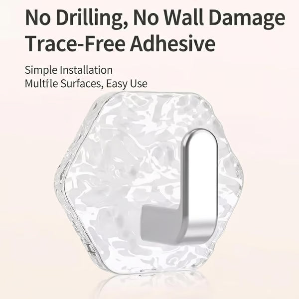 Hexagonal Ripple Heavy Duty Hooks for Bathroom, Kitchen & Household Organization