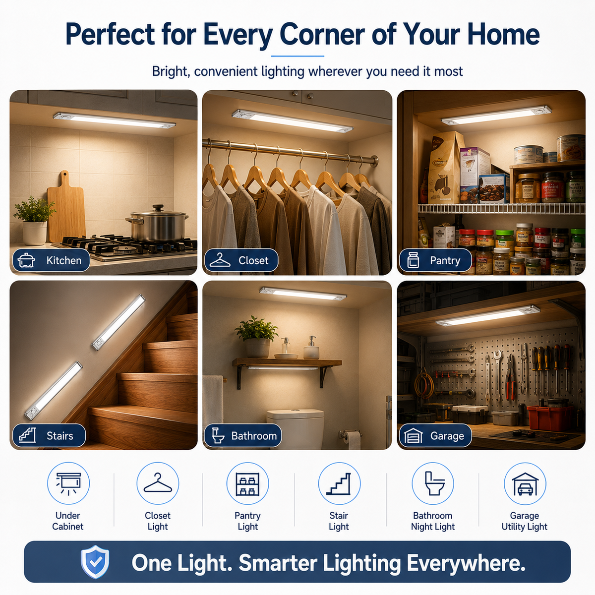 💡 Motion Sensor Cabinet Light – No Wiring Needed